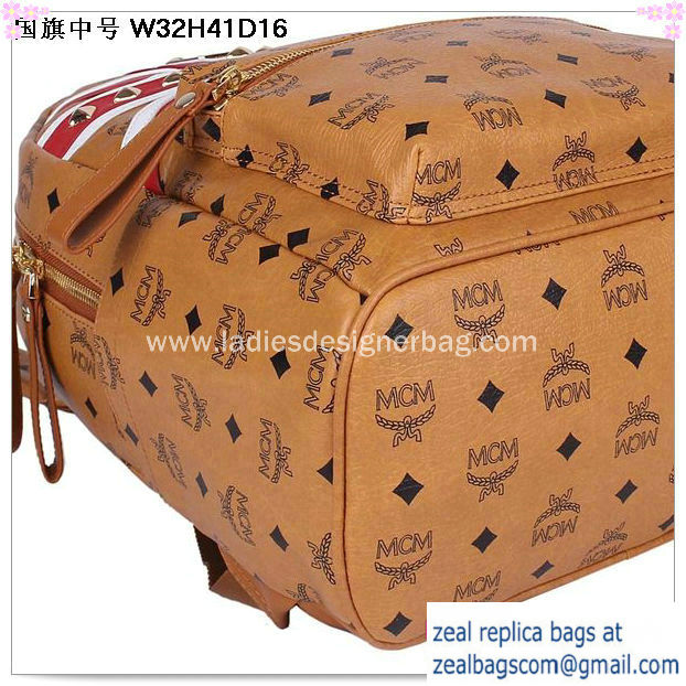 High Quality Replica MCM Medium Flag of UK Backpack MC5173 Wheat